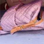 Tommy Bahama Light purple & brown leather detail Quilted backpack bag Laptop Poc Photo 8