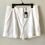 Rag and Bone  Ivy Pleated Linen Blend Shorts White 16 Photo 2