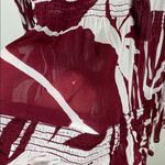 Anthropologie  The Marais Printed Chiffon Mini Dress Women’s Size XS Maroon White Photo 4