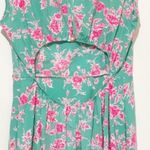 Black Bead turquoise floral dress back cutout Photo 7