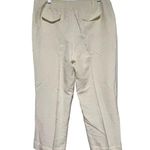 Emanuel Women's Regular Fit Straight Leg Trouser Linen Pants White Size 14 Photo 1