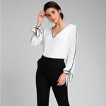 Lulus LULU’S Amann White Tie Sleeve Top Photo 1