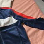 Juicy Couture  Bomber Navy Blue Jacket Cactus Patch Track Windbreaker Zip-Up S Photo 2