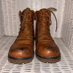 Patrizia Women's Clarris Brown Lace Up Zip Combat Boots Knit Collar Size 40 9 Photo 2