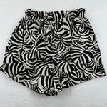Farm Rio  Anthropologie Palm Leaf High Waisted Paperbag Shorts M Black White Photo 6