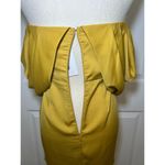 Do+Be Mustard Yellow Drape Sleeve Off Shoulder Mini Dress Westwood Rouche Size S Photo 6