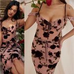 House Of CB 'Imaan' Dusty Pink Devore Maxi Skirt NWOT size XS Photo 7