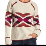 Smartwool  CHUP Qo’a Patterned CREWNECK Sweater Cream Red Wool Blend S Photo 3