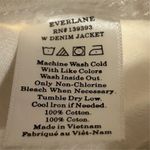 Everlane Women's Denim Jacket Medium off-white Button-Up Casual Short Fall Photo 7