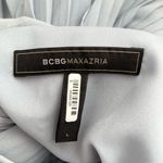 BCBGMAXAZRIA  Kristey Pleated Ruffle Bib Dress in Light Dusty Blue, Size Large‎ Photo 2