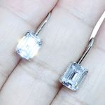 Sterling Silver 925 Clear CZ Lever Back  Earrings Photo 8