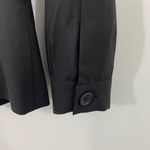 Theory Ayana Black Stretch Wool Button Front Pleated Blazer Jacket Size 2 Photo 3