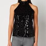 Worthington NWT Womens Halter Neck Velvet & Sequin Black Sleeveless Top Size S Photo 0