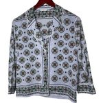 Sandro Sandro Bleu Ciel Print square button down crop blouse Shirt sz 1 US S Photo 0