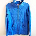 Lilly Pulitzer Popover Solid Blue Half Zip Sweatshirt w/Kangaroo Pocket Sz S EUC Photo 0
