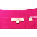 Macy's YUKA Fuchsia Hot Pink Double Zipper V-Neck 3/4 Sleeve Cardigan Sweater Blouse S Photo 3