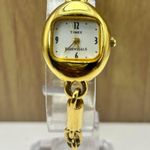 Timex Essentials Gold Oval Watch – Chain Link Bracelet, Vintage Style Size 6 Photo 3