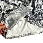 Caroline Constas Koren Mini Skirt Black White Paisley 100% Silk Wrap Skirt Sz XS Photo 3