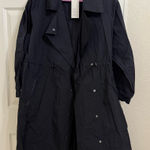 All In Motion  Long Black Trench Rain Coat Water Repellent NWT Photo 0