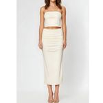 Lovers + Friends  Gianne Satin Skirt, Ivory, XS Photo 1