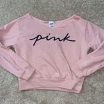 PINK - Victoria's Secret vs pink pink and black off the shoulder sweatshirt Photo 2
