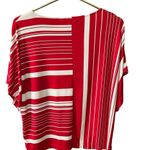 Chico's Chico’s Striped Variety East West Top Red White Oversized Short Sleeve US Small Photo 2