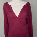 Free People Give A Little Tee Thermal Fairytale Magenta NWOT Small Photo 0