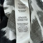 Chico's  Shirt Women Medium Black White Animal Print Tie Front Casual Edgy Neutral Photo 6