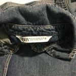 ZARA Blue Denim Oversized Long Sleeve Button Front Shirt Dress Tunic Top XS Photo 5