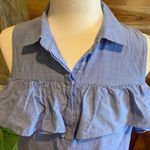 a.n.a  chambray off shoulder shirt size medium Photo 2