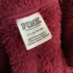 PINK - Victoria's Secret  • Burgundy Maroon Fuzzy Teddy Half Zip Pullover Photo 2