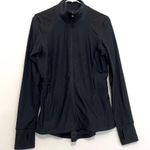 Apana Solid Black Full Zip Zipper Collared Thumbholes Active Jacket Track Jacket Photo 1