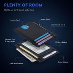 Slim Minimalist Front Pocket RFID Blocking Leather Wallets for Men and Women - Galaxy Black Photo 2