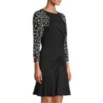 Rebecca Taylor Embroidered Tai Floral 10 Black Mini Silk Cotton Dress Photo 5