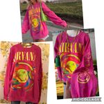 Nirvana NWT Women's Preppy Smiley Face Crewneck Sweatshirt S/M Photo 1