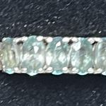 Aquamarine/Zircon Ring Sterling Silver, 7 Blue Photo 0