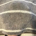 American Eagle  Gray/White Stripe Chenille Cropped Sweater Photo 2