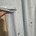 Adonna VTG  Blue Snap Front robe House Dress Pockets waffle knit Women's Sz M Photo 2