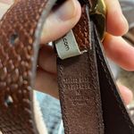 Fossil Woven Leather Belt Sz M Brass Tone Hardware Photo 4