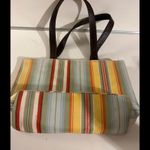 Longaberger Floral Handbag with Stripes Yellow Photo 3