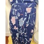 Motherhood Maternity Navy Floral Chiffon Maxi Dress w/ Surplice Pin-tuck Waist Photo 7