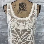 CAPRI by Sioni Embroidered Boho Lace Sheer Tank Photo 1