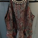 Monteau  Sparkle Printed Sleeveless Peplum Dress | Women’s Size XL Photo 11