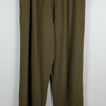 I.V.Y Pants Women L Oregano Drawstring Bohemian Straight Leg Trousers Lagen NWT Green Size L Photo 0
