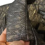 Timeless Naeem‎ Khan Metallic Jacket Crinkle Shiny NWT XS Black Silver NK4249 Photo 4