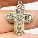Italy Catholic 5 Way Protection Cross Five Way Religious Medal Lucky Charm Photo 0