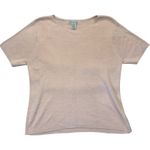 Stephanie Andrews Womens Knit Top Short Sleeve Silk Cotton Blend Pink XL Photo 0