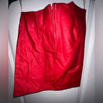 Windsor Red Faux Leather Jacket Women Zip Mini Skirt Size Medium Photo 3