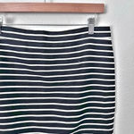 J.Crew | Striped Straight "The Pencil Skirt" Black White | Size 8 Photo 2