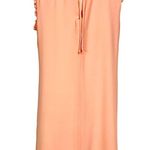 WAYF  Peachy Pink Shift Ruffled Mock Neck Swing Sheer Baby Doll Dress Size M Photo 6